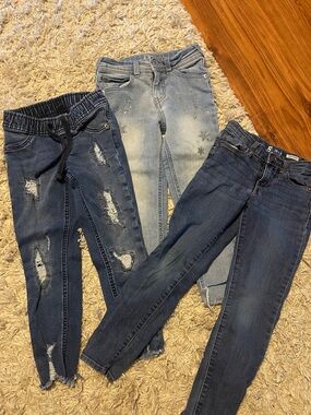 OshKosh B'gosh Girls' Trio of Blue Denim Jeans - Dark, Mid & Light Wash